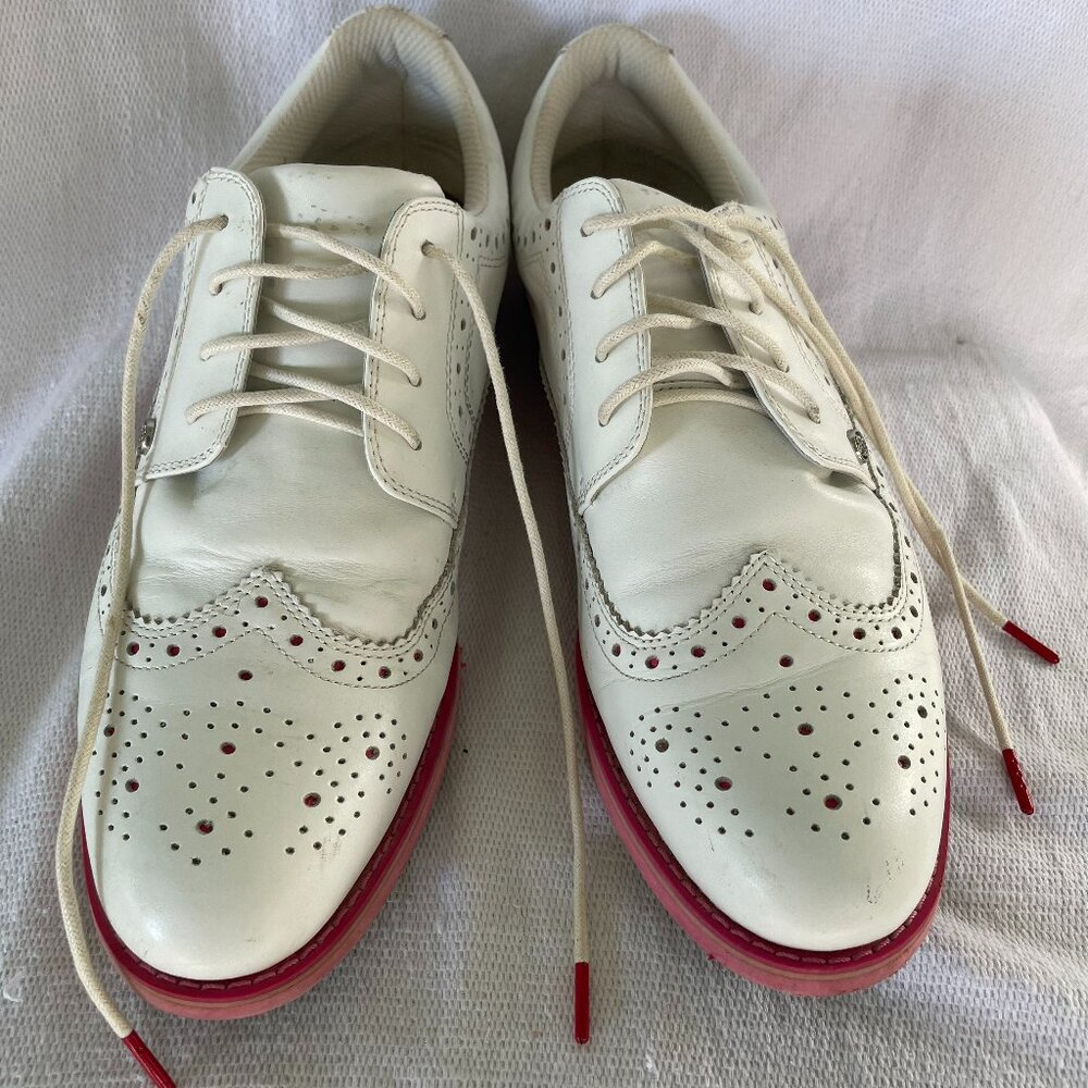 G/FORE Golf Shoes, White with Pink Sole, Size 10